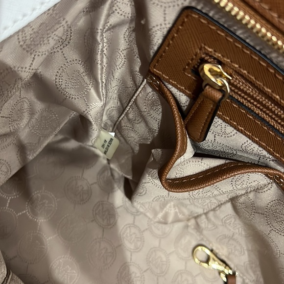 💕 Michael Kors brown black white leather large satchel bag gorgeous 💕 - Picture 16 of 16
